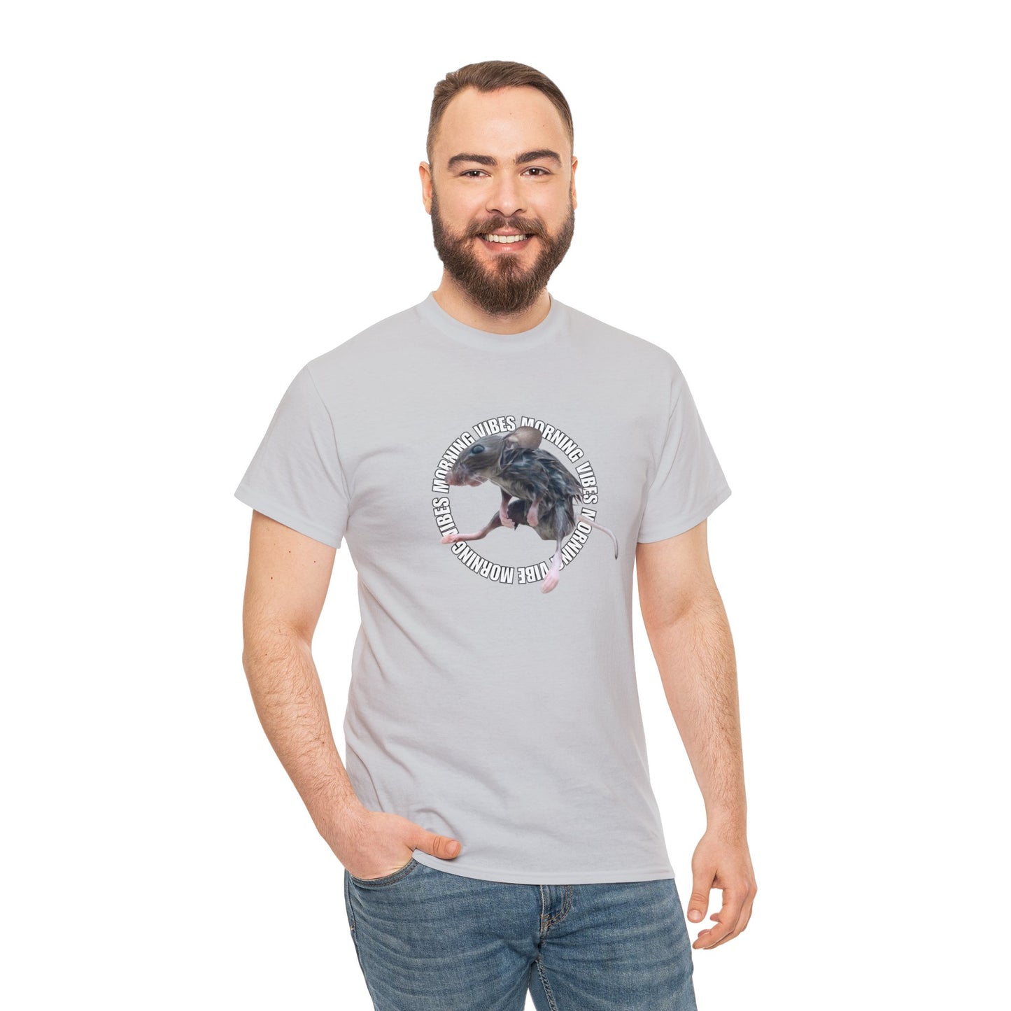 Wet Rat Iconic Meme "Morning Vibes"Unisex Heavy Cotton Tee