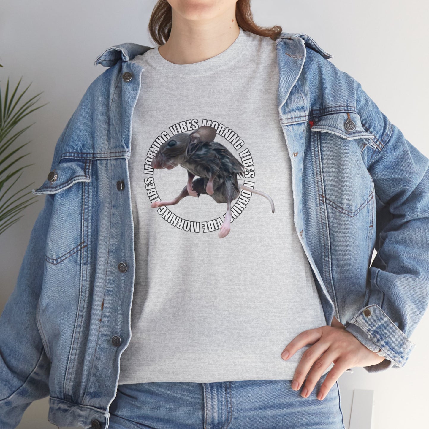 Wet Rat Iconic Meme "Morning Vibes"Unisex Heavy Cotton Tee