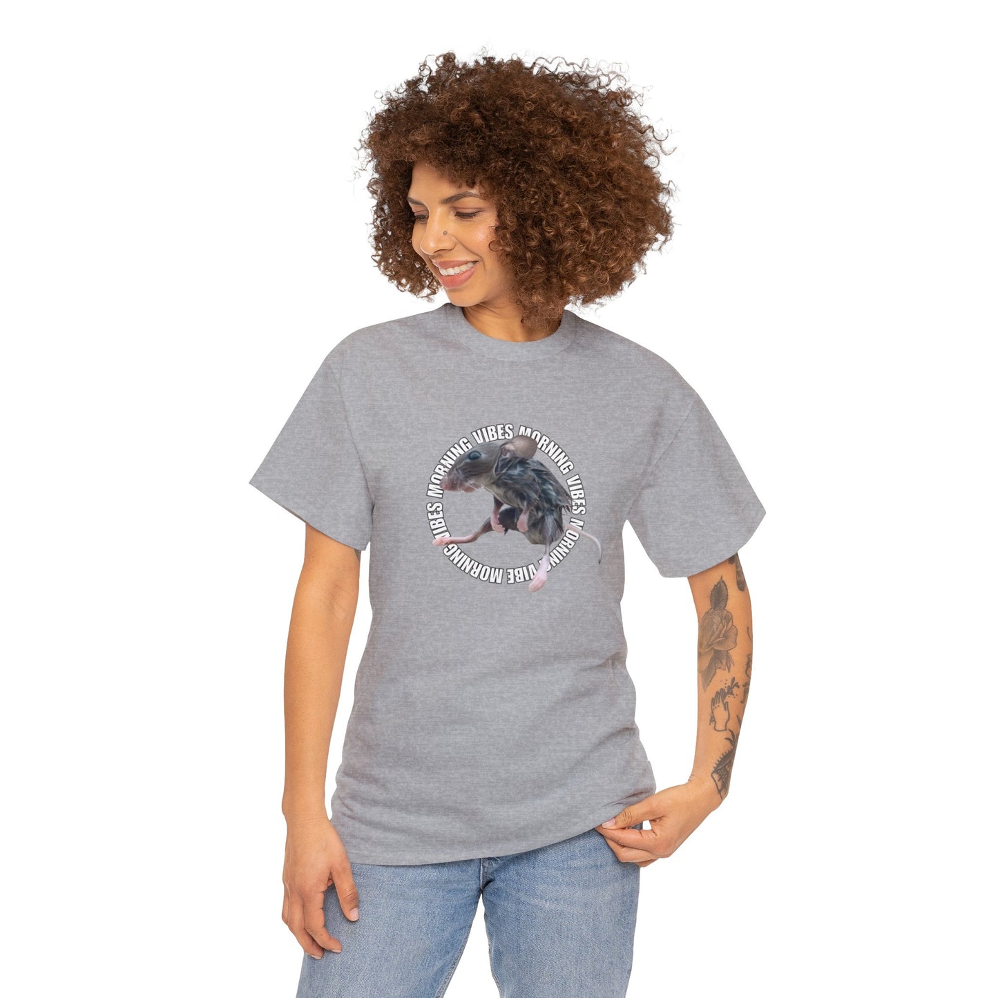 Wet Rat Iconic Meme "Morning Vibes"Unisex Heavy Cotton Tee