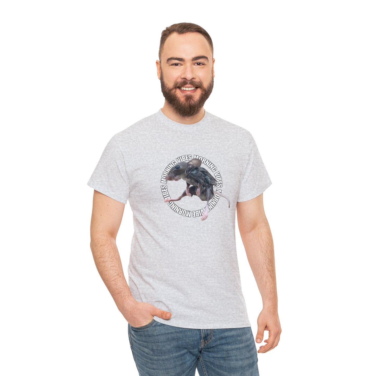 Wet Rat Iconic Meme "Morning Vibes"Unisex Heavy Cotton Tee