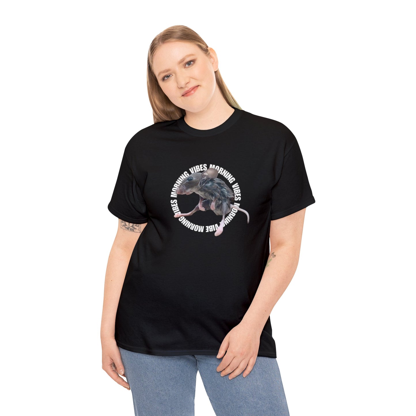 Wet Rat Iconic Meme "Morning Vibes"Unisex Heavy Cotton Tee