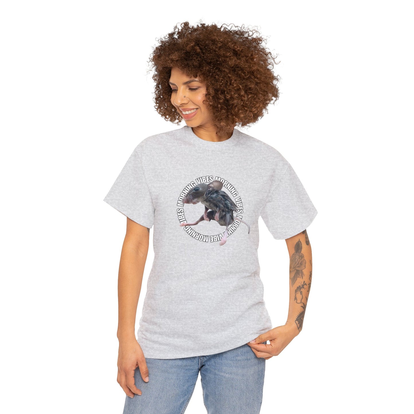 Wet Rat Iconic Meme "Morning Vibes"Unisex Heavy Cotton Tee