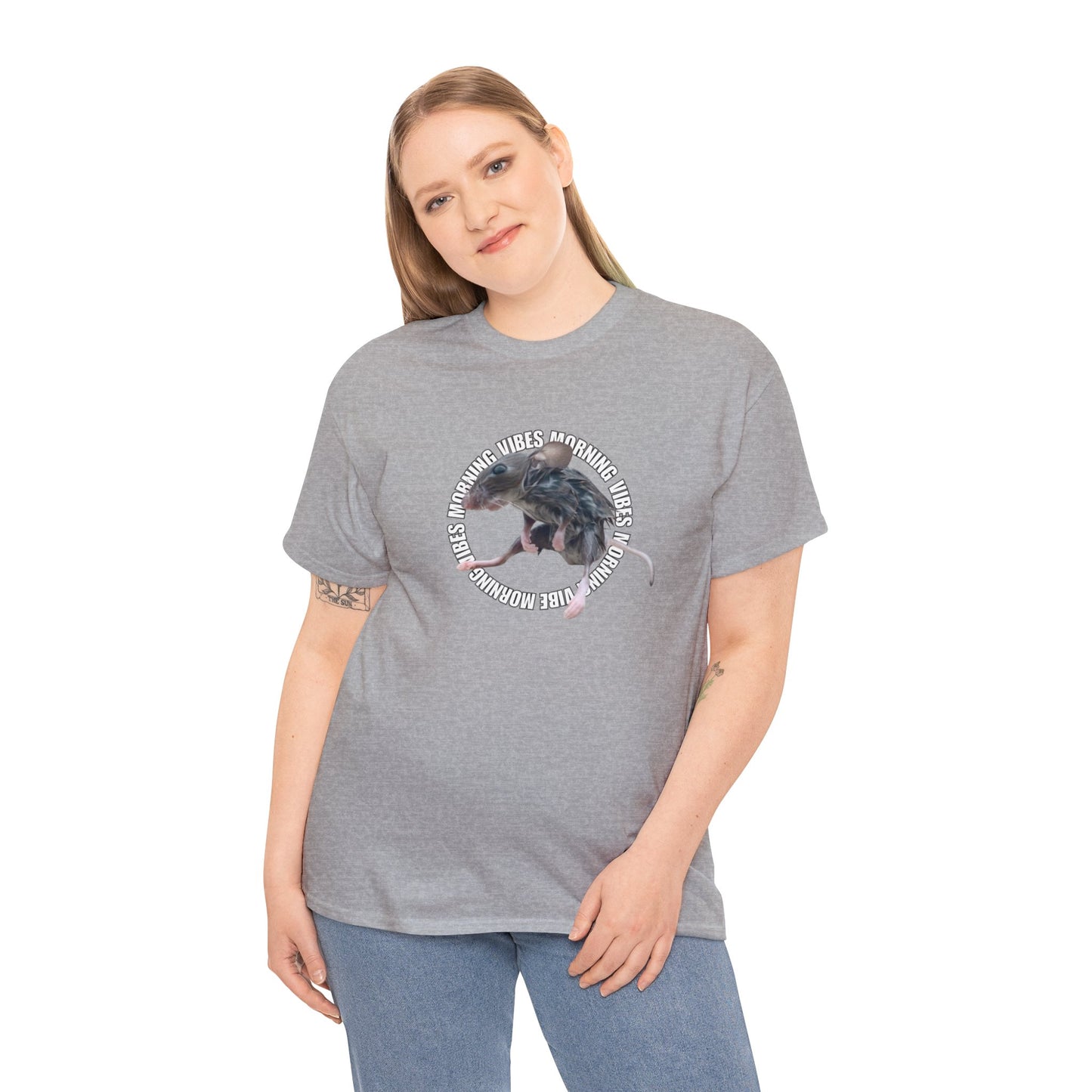 Wet Rat Iconic Meme "Morning Vibes"Unisex Heavy Cotton Tee