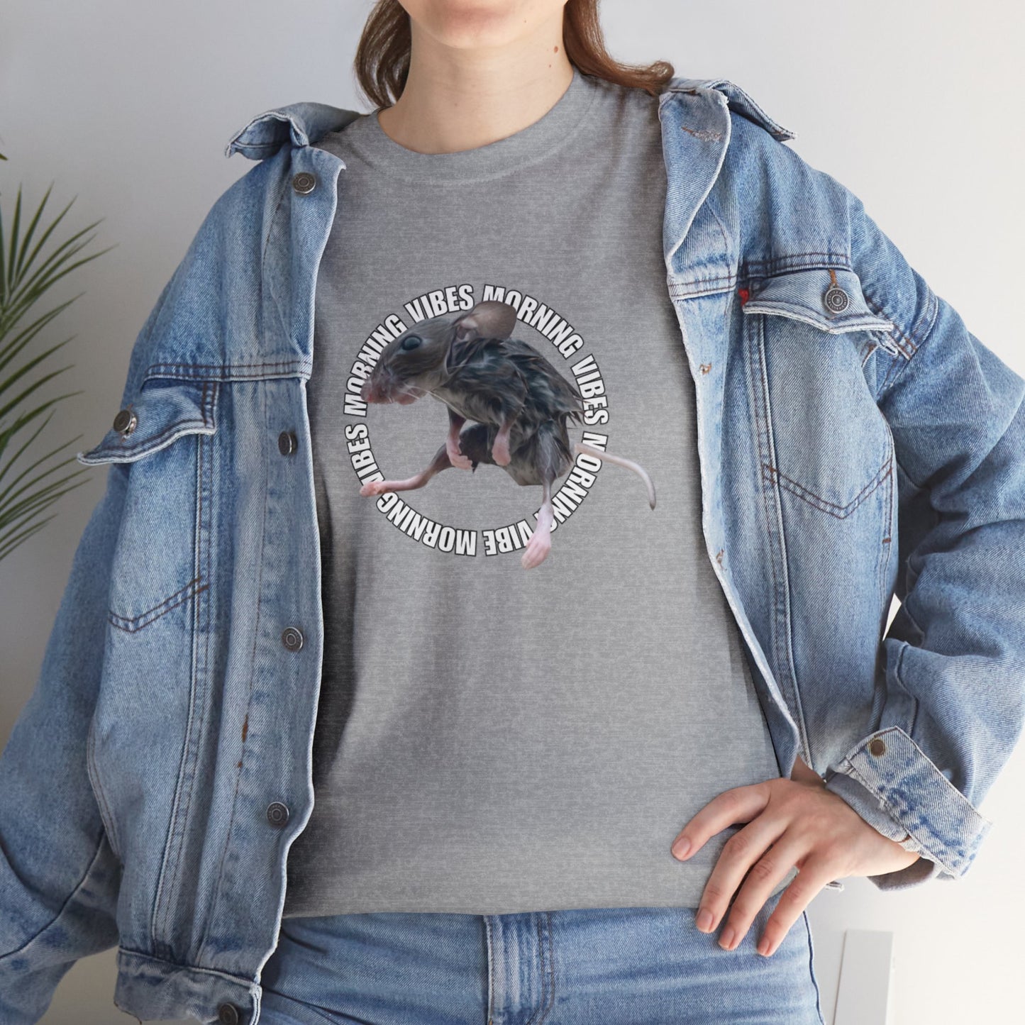 Wet Rat Iconic Meme "Morning Vibes"Unisex Heavy Cotton Tee