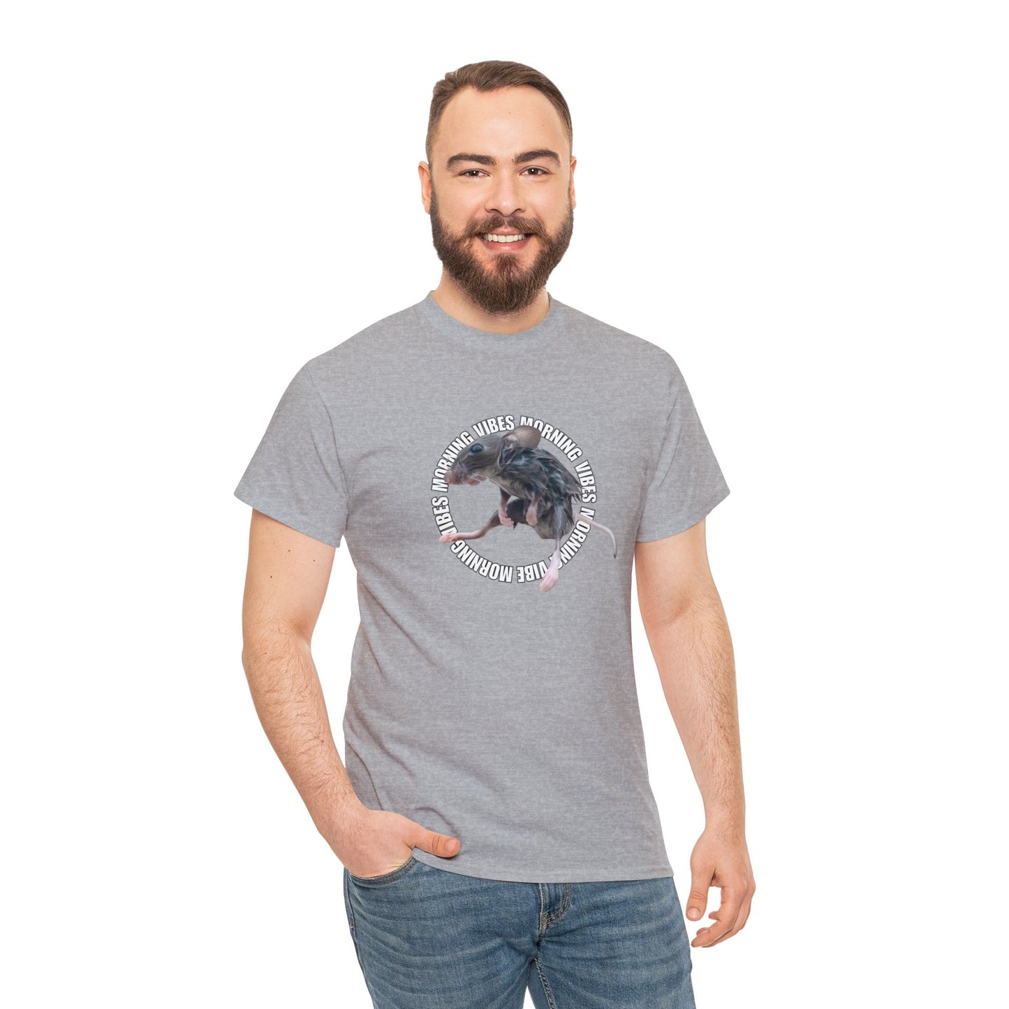 Wet Rat Iconic Meme "Morning Vibes"Unisex Heavy Cotton Tee