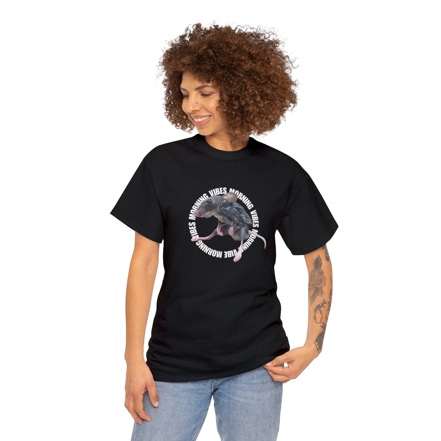 Wet Rat Iconic Meme "Morning Vibes"Unisex Heavy Cotton Tee